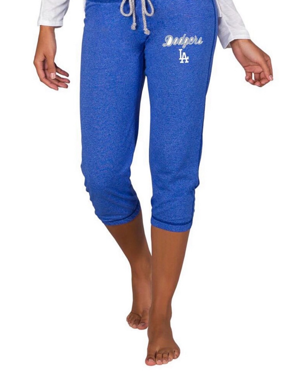 Women's Royal Blue Dodgers Capri Joggers with Drawstring Waist